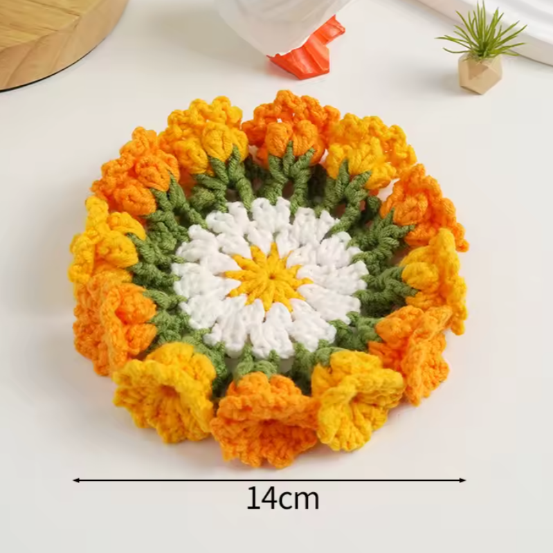 Flores decorativas de crochet