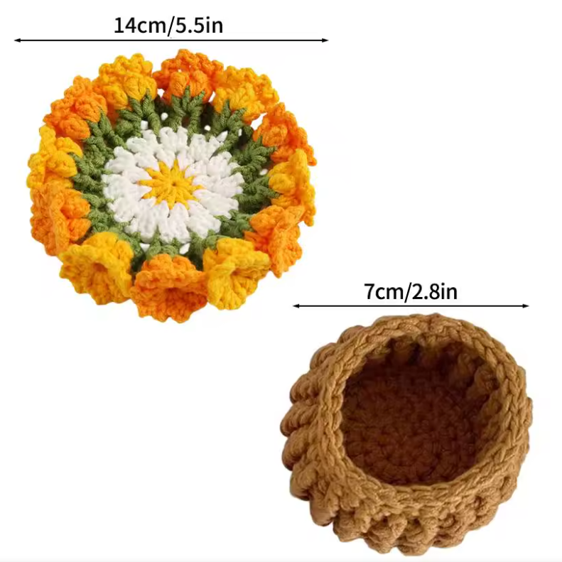 Flores decorativas de crochet