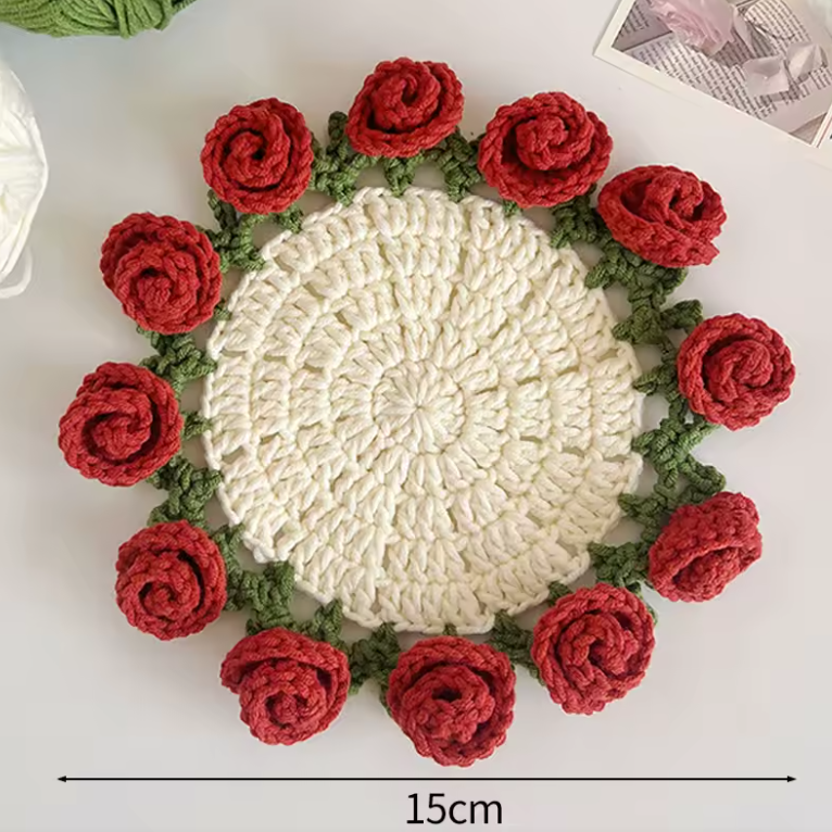 Flores decorativas de crochet